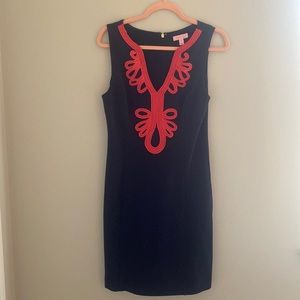 Lilly Pulitzer Navy and coral dress. Size Medium
